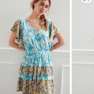 Daily Practice by Anthropologie Tiered Ruffle Mini Dress SZ M